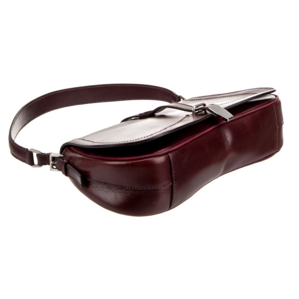 Prada Vitello Leather Shoulder Bag in Burgundy - Picture 5 of 6